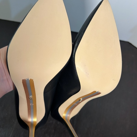 Sam Edelman Hazel Pointed Toe Pump Heels Shoes Black Leather Woman’s 8.5 - Picture 13 of 16